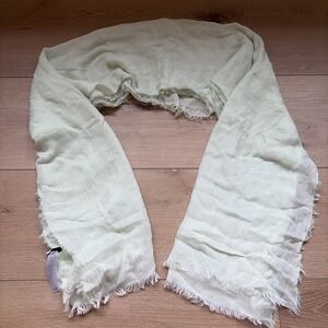Vince 100% Cotton Mint Green Scarf Shawl Cover Up Fringe Wrap